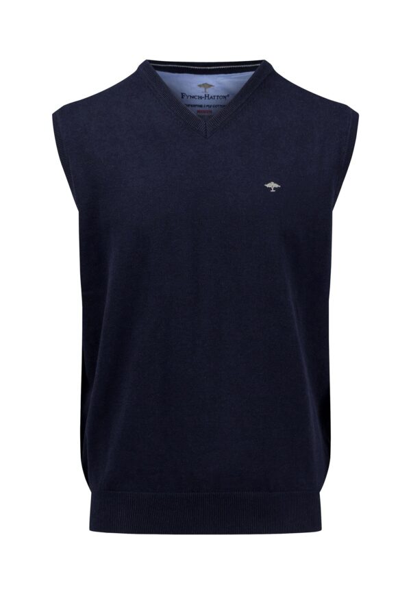 Fynch Hatton Fine Knit Pullover - Navy - Image 4