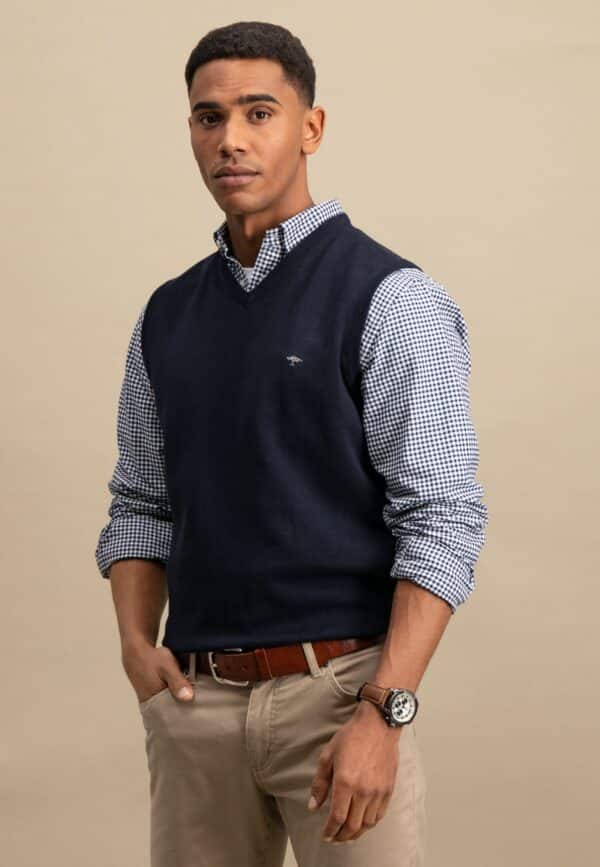 Fynch Hatton Fine Knit Pullover - Navy