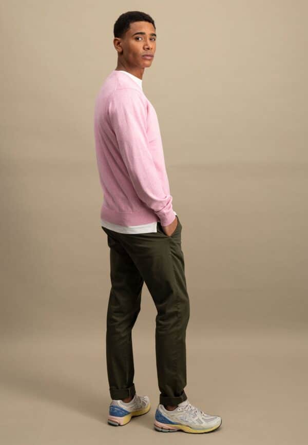 Fynch Hatton Fine Knit Sweater V-Neck - Peony - Image 3