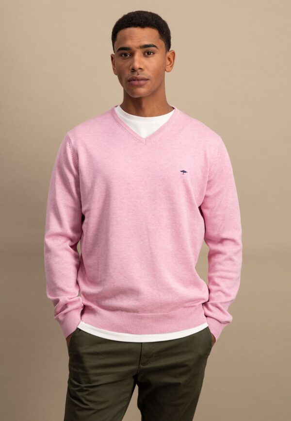 Fynch Hatton Fine Knit Sweater V-Neck - Peony