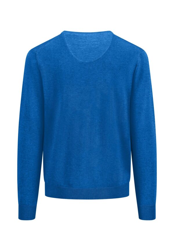 Fynch Hatton Fine Knit Sweater V-Neck - Strong Blue - Image 6