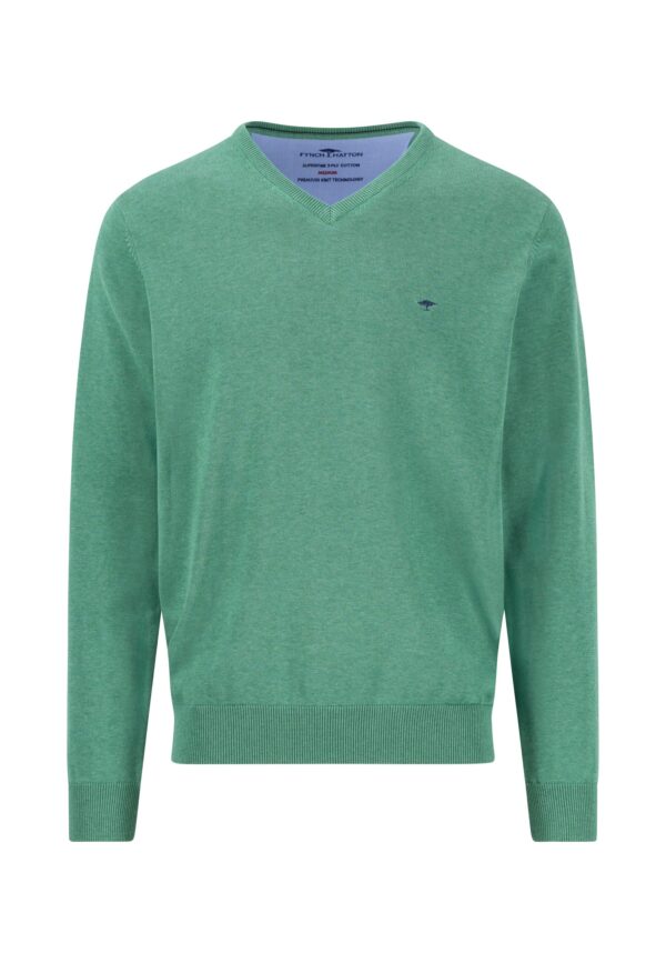 Fynch Hatton Fine Knit Sweater V-Neck - Jade