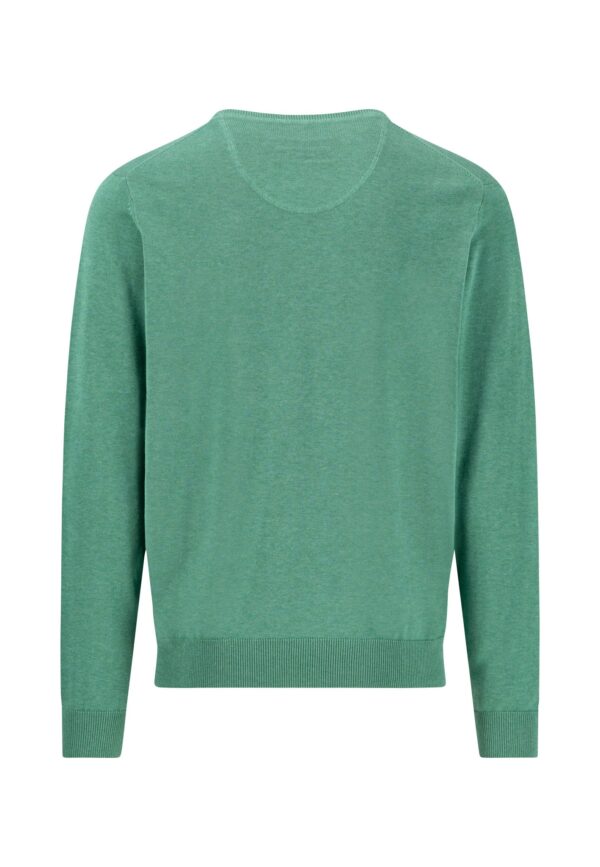 Fynch Hatton Fine Knit Sweater V-Neck - Jade - Image 2