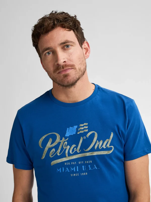 Petrol Artwork T Shirt - Imperial Blue - Image 4