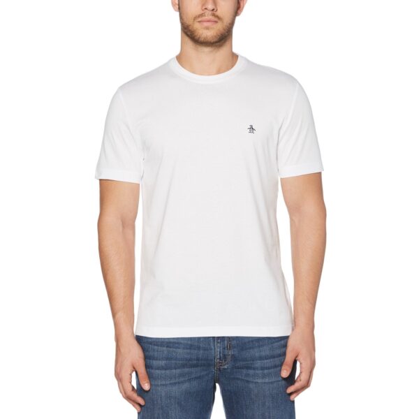 Original Penguin Pin Point Logo Organic Cotton T-Shirt - Bright White