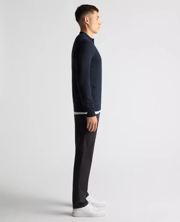 Remus Uomo Navy Long Sleeve Half Zip Sweater - Image 4